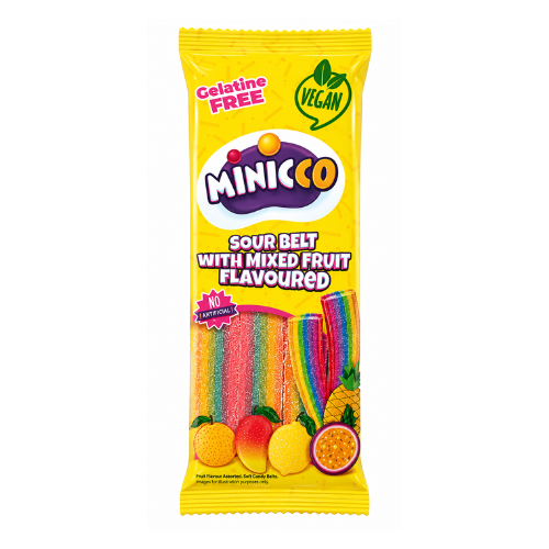 Minicco Sour Belt Mixed Fruit 75g (Turkey) - 12 Pack