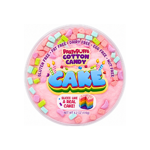 PartyPuffs Cotton Candy Cake Tub 119g - 6 Tubs