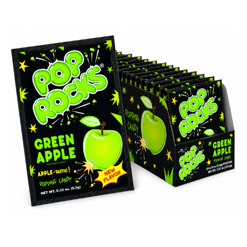 Pop Rocks Green Apple 9.5g - 24 Pack