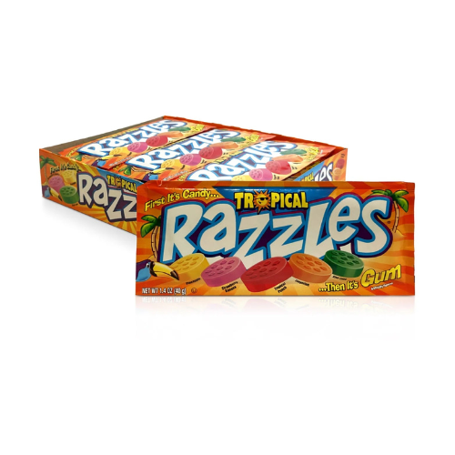 Razzles Tropical Candy 40g - 24 Pack