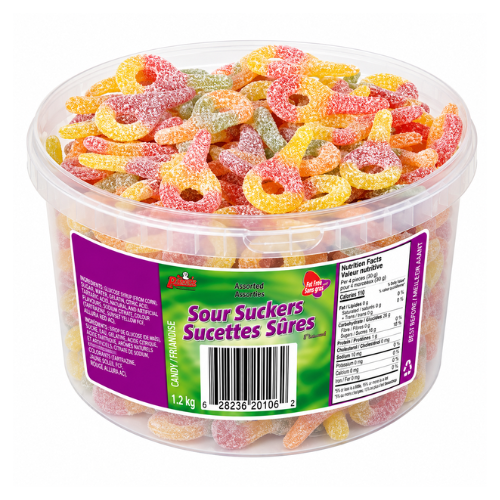 Red Band Sour Suckers Small 1.1kg - 1 Container