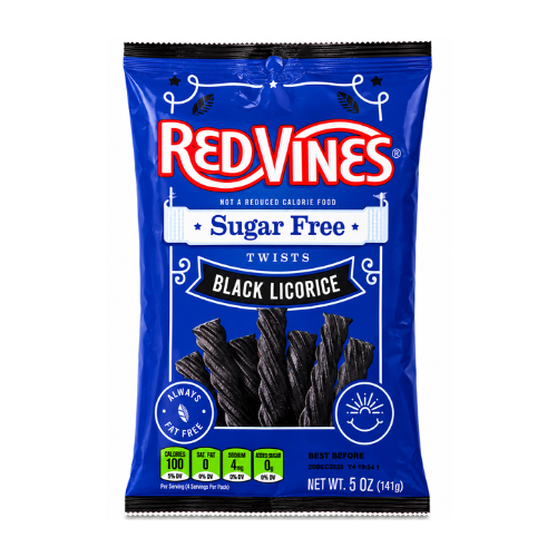 Red Vines Black Licorice Twists Sugar Free 141g - 12 Pack