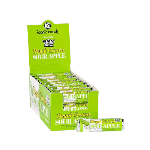 Regal Crown Sour Apple Candy Rolls 29g - 24 Pack