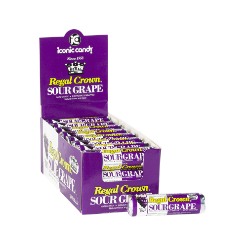 Regal Crown Sour Grape Candy Rolls 29g - 24 Pack