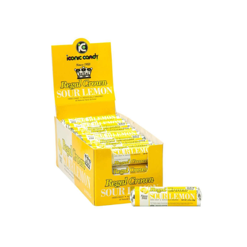 Regal Crown Sour Lemon Candy Rolls 29g - 24 Pack