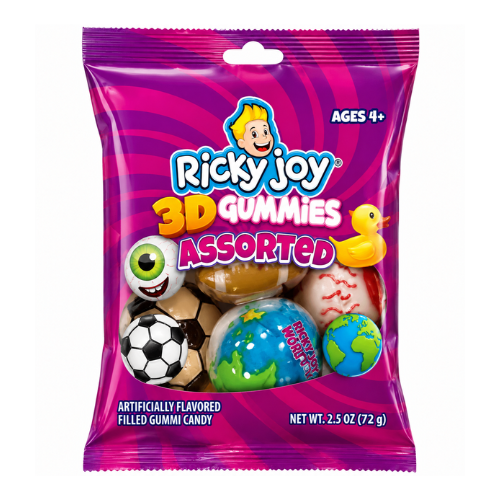 Ricky Joy 3D Gummies Assorted 2.5oz - 12 Pack