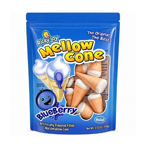 Ricky Joy Mellow Cone Blueberry 100g - 18 Pack