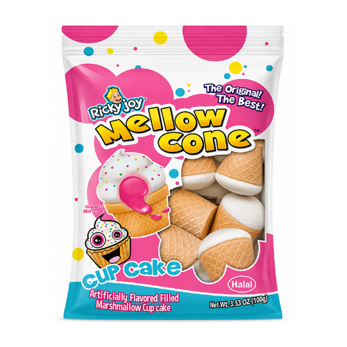Ricky Joy Mellow Cone Cup Cake Strawberry 100g - 18 Pack