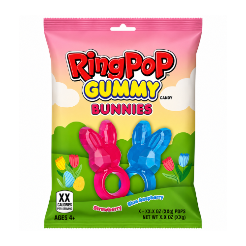 RingPop Gummy Bunnies 96g - 8 Pack