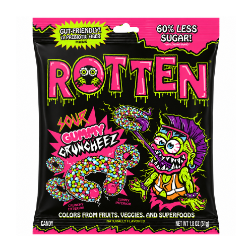 Rotten Sour Gummy Cruncheez 51g - 8 Pack