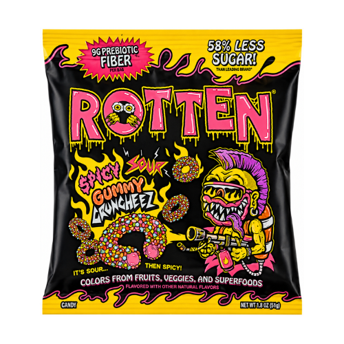 Rotten Spicy Sour Gummy Cruncheez 51g - 8 Pack