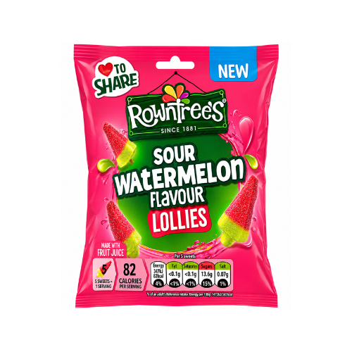 Rowntree's Sour Watermelon Flavour Lollies 130g (UK) - 9 Pack
