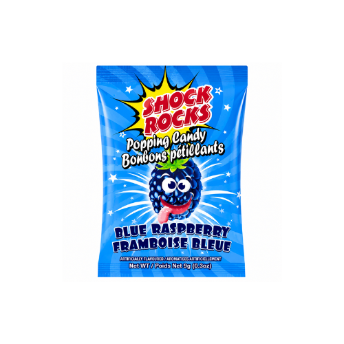 Shock Rocks Popping Candy Blue Raspberry 9g - 24 Pack