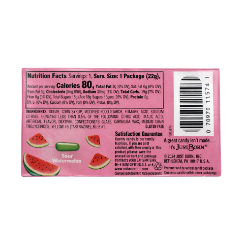 Mike and Ike Sour Watermelon - 24x22g Pack