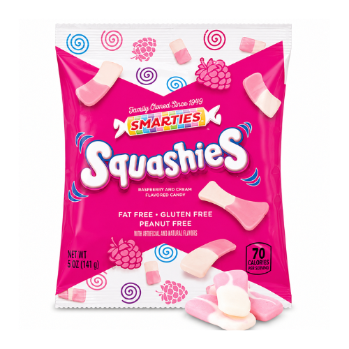 Smarties Squashies Raspberry and Cream Flavour 141g - 12 Pack