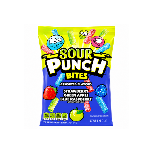 Sour Punch Mini Bites Assorted Pouch 142g - 12 Pack
