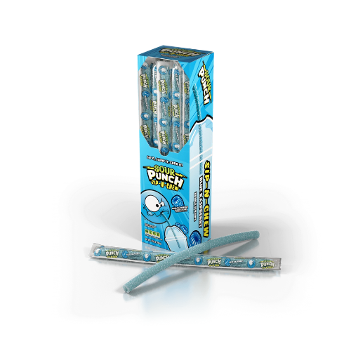 Sour Punch Sip-n-Chew Blue Raspberry Straws 26g - 30 Pack