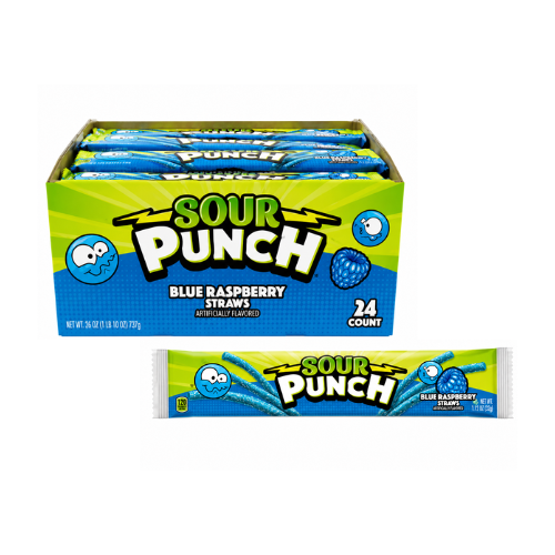 Sour Punch Straws Blue Raspberry 57g - 24 Pack
