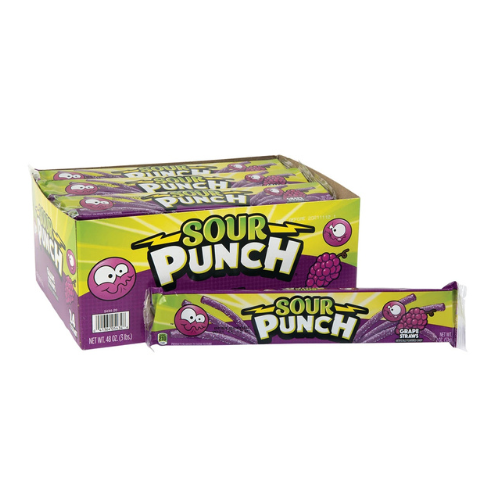 Sour Punch Straws Grape 57g - 24 Pack
