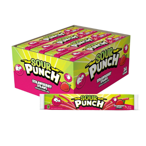 Sour Punch Straws Strawberry 57g - 24 Pack