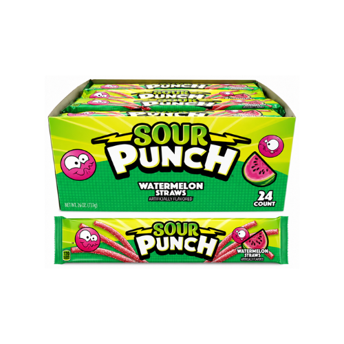 Sour Punch Straws Watermelon 2oz - 24 Pack