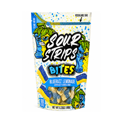 Sour Strips Bites Bluerazz Lemonade 180g - 10 Pack