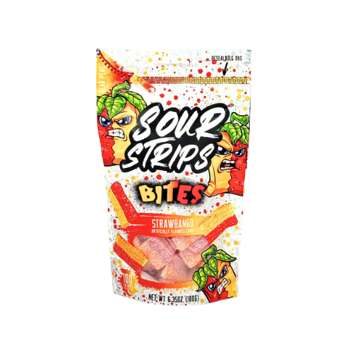 Sour Strips Bites Strawberry & Mango 180g - 10 Pack