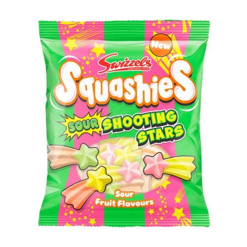 Squashies Sour Shooting Stars 100g (UK) - 12 Pack