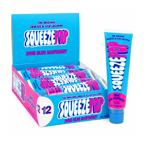 Squeeze Pop Sour Blue Raspberry 120g - 12 Pack