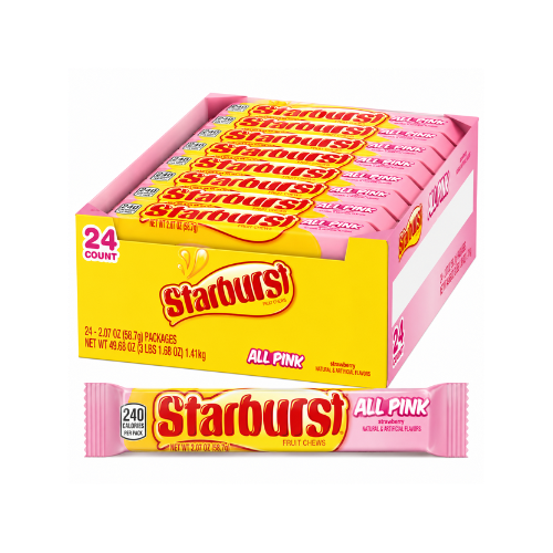 Starburst All Pink Fruit Chews Candy 58.7g - 24 Pack