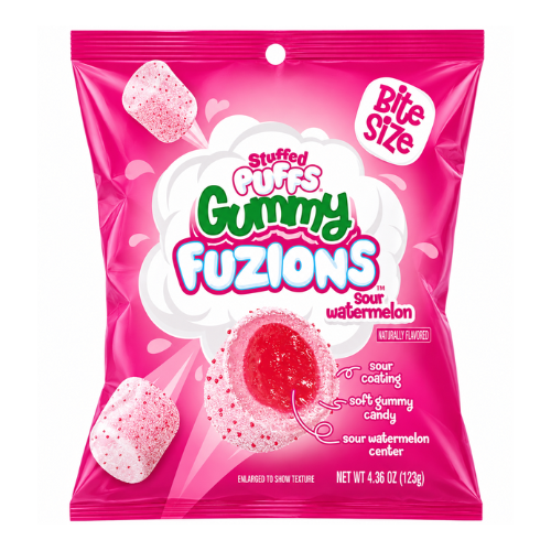 Stuffed Puffs Gummy Fuzions Sour Watermelon 120g - 8 Pack