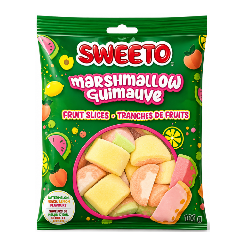 Sweeto Marshmallow Fruit Slices 100g - 24 pack