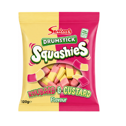Swizzel's Squashies Drumstick Rhubarb & Custard 120g (UK) - 12 Pack