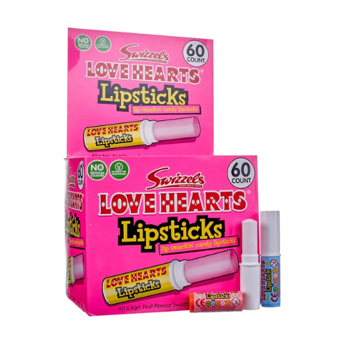 Swizzels Love Hearts Lipsticks Candy (UK) 6g - 60 Pack