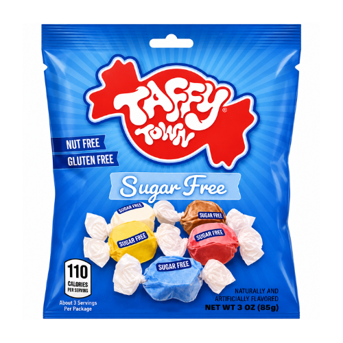 Taffy Town Assorted Lite Sugar Free Taffy 85g - 12 Pack