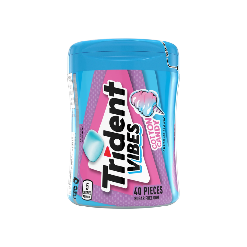 Trident Vibes Bottle Pack Cotton Candy (40 Pieces) - 6 Pack