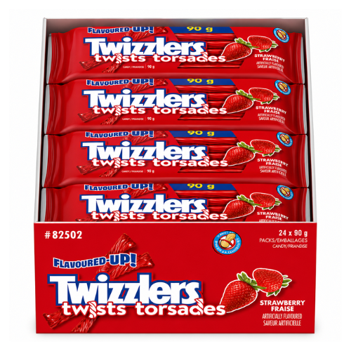Twizzlers Twists Strawberry Candy 90g - 24 Pack