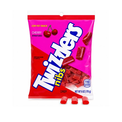 Twizzlers Nibs Cherry Licorice Candy 170g - 12 Pack