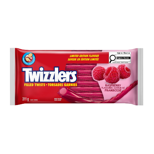 Twizzlers Raspberry Filled Twists 311g - 12 Pack