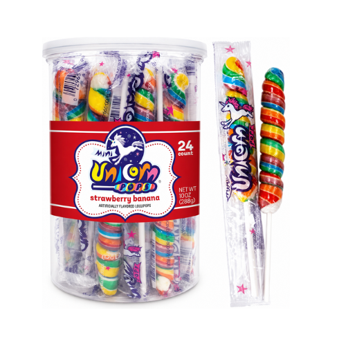 Unicorn Pop Mini Rainbow Lollipop 12g - 24 Pack