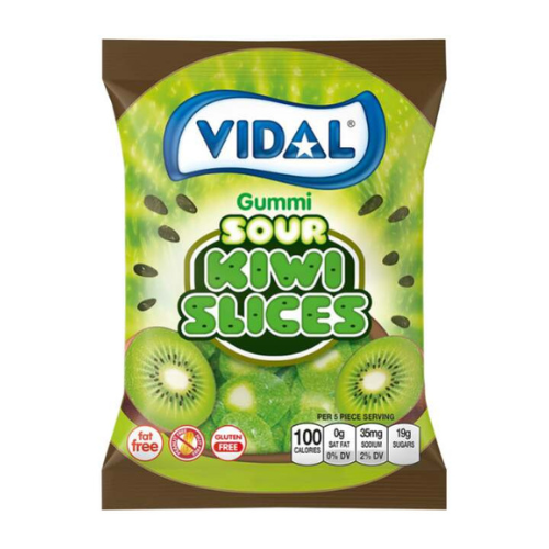 Vidal Sour Kiwi Slices Gummies 84g - 14 Pack