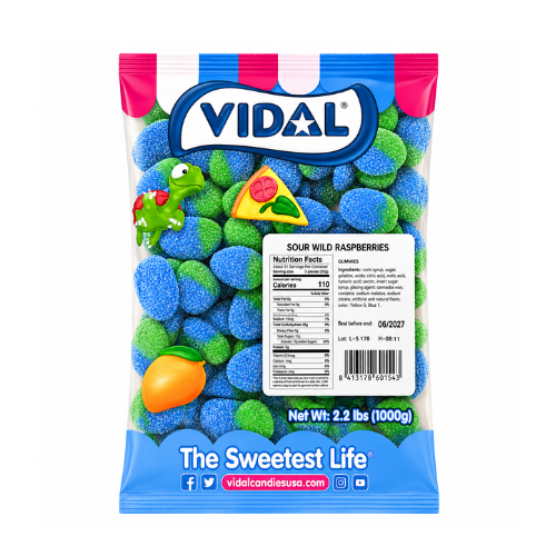Vidal Sour Wild Raspberries 1kg - 1 Bag