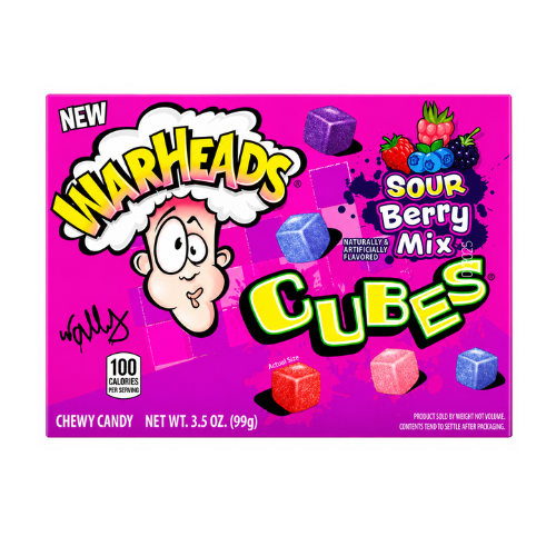 Warheads Sour Berry Mix Cubes 99g - 12 Pack