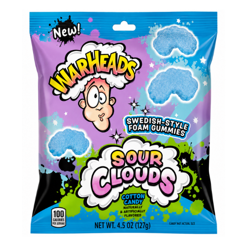 Warheads Sour Clouds Cotton Candy 85g - 12 Pack