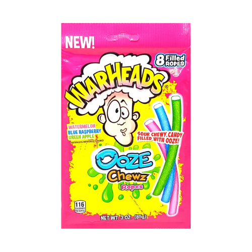 Warheads Ooze Chewz Ropes 85g - 12 Pack