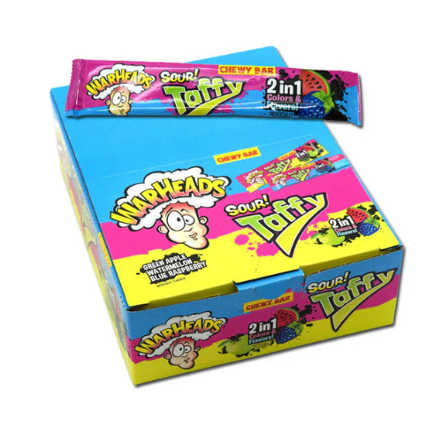 Warheads Sour Taffy Bar 2in1 42g - 24 Pack