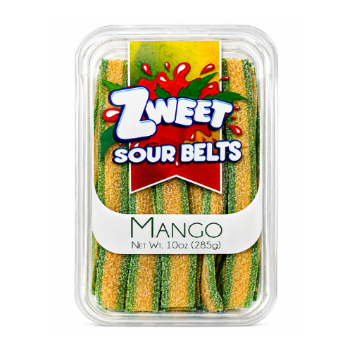 Zweet Sour Belts Mango 10oz - 6 Pack