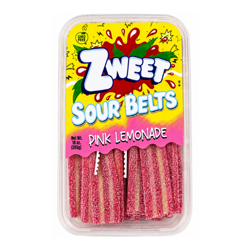 Zweet Sour Belts Pink Lemonade 10oz - 6 Pack