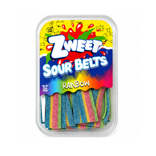 Zweet Sour Belts Rainbow 285g - 6 Pack