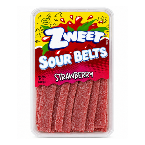 Zweet Sour Belts Strawberry 10oz - 6 Pack